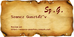 Szencz Gusztáv névjegykártya