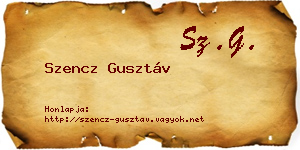 Szencz Gusztáv névjegykártya