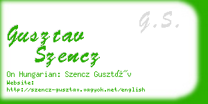 gusztav szencz business card